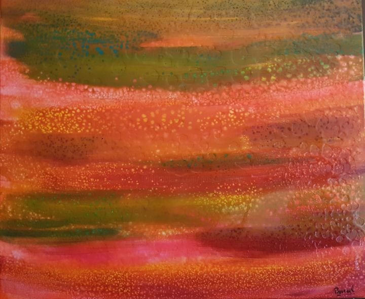 Malerei mit dem Titel "Marbrure couleurs" von Pascal, Original-Kunstwerk, Acryl