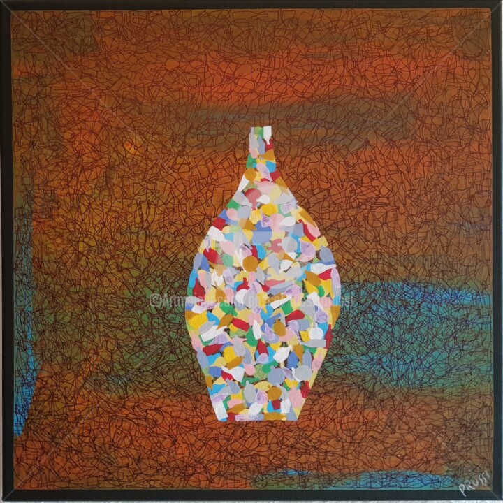 Painting titled "Addiction-recycling…" by Pascal Russi (PRussi), Original Artwork, Acrylic