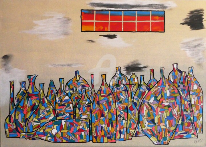 Ζωγραφική με τίτλο "Addiction- La réser…" από Pascal Russi (PRussi), Αυθεντικά έργα τέχνης, Ακρυλικό