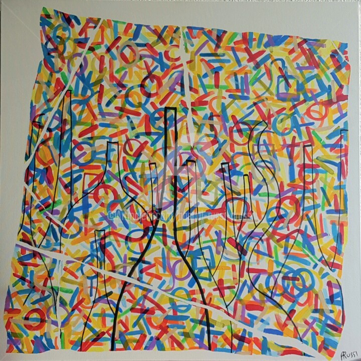 Painting titled "4-Addiction- Déchir…" by Pascal Russi (PRussi), Original Artwork, Acrylic