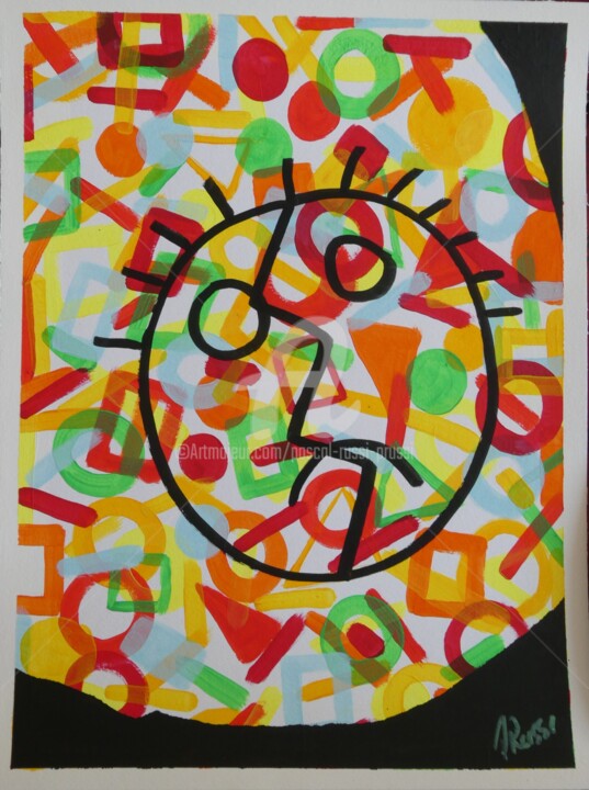 Painting titled "3 -VIRUS" by Pascal Russi (PRussi), Original Artwork, Acrylic