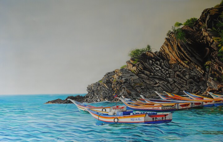 Painting titled "Manzanillo-juntos" by Pascal Schenk, Original Artwork, Acrylic