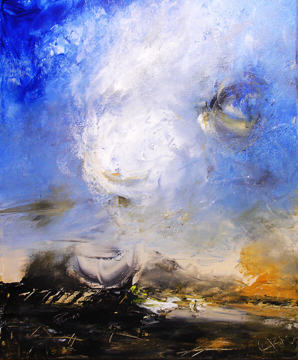 Malerei mit dem Titel "Après le soleil" von Pascal Thomas, Original-Kunstwerk, Acryl