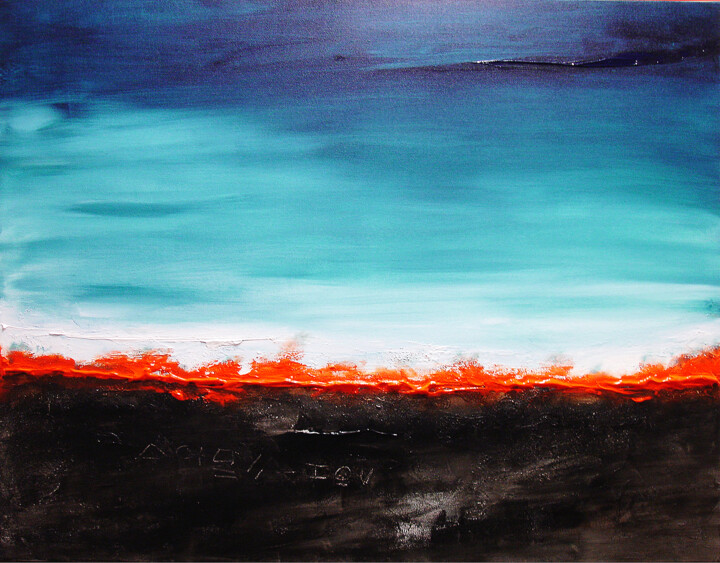 Malerei mit dem Titel "Nouvel horizon" von Pascal Thomas, Original-Kunstwerk, Acryl