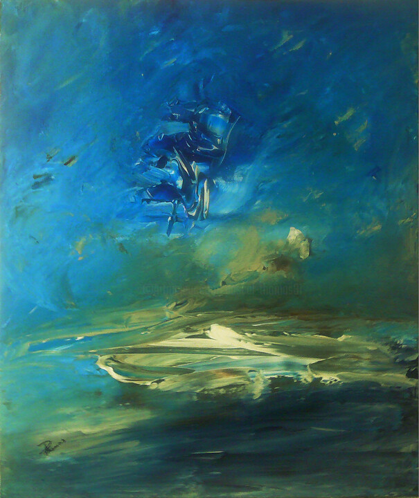 Pittura intitolato "Au lointain" da Pascal Thomas, Opera d'arte originale, Acrilico