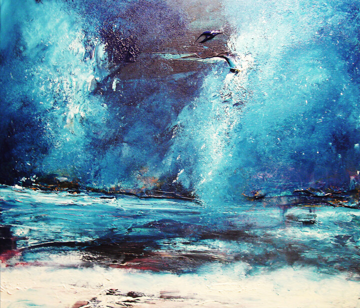 Pintura intitulada "Après la marée, le…" por Pascal Thomas, Obras de arte originais, Acrílico