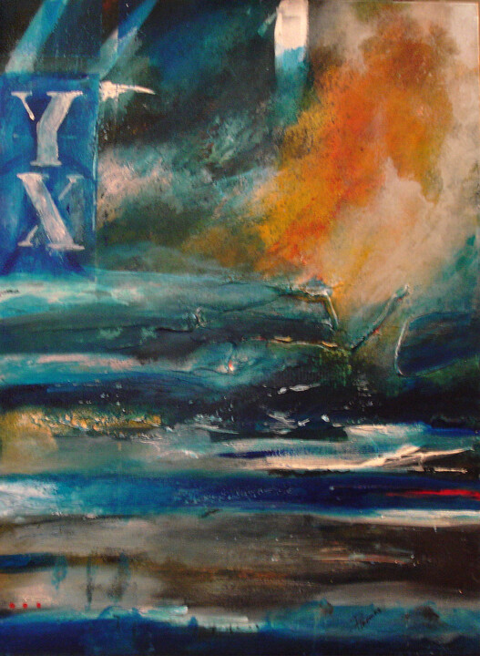 Painting titled "YX" by Pascal Thomas, Original Artwork, Acrylic