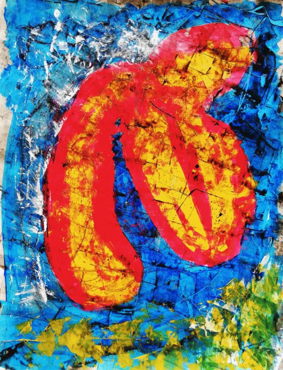 Painting titled "GOMBAS" by Pascal Walter, Original Art, Acrylic