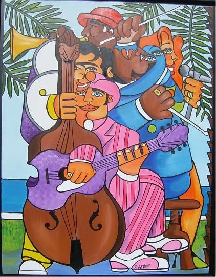 Peinture intitulée "jazz à......" par Pascal Astier, Œuvre d'art originale,