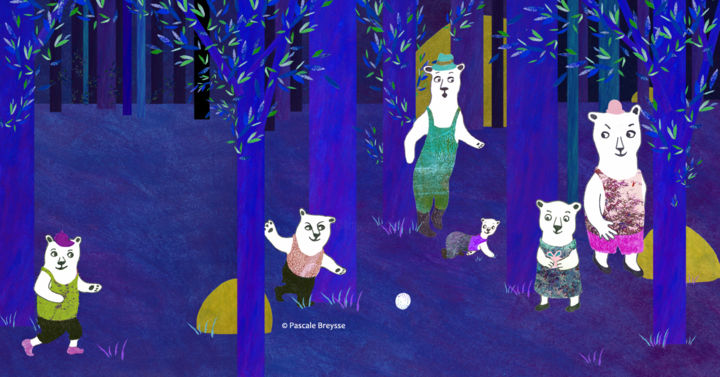 Collages intitulée "Six ours" par Pascale Breysse, Œuvre d'art originale, Découpages
