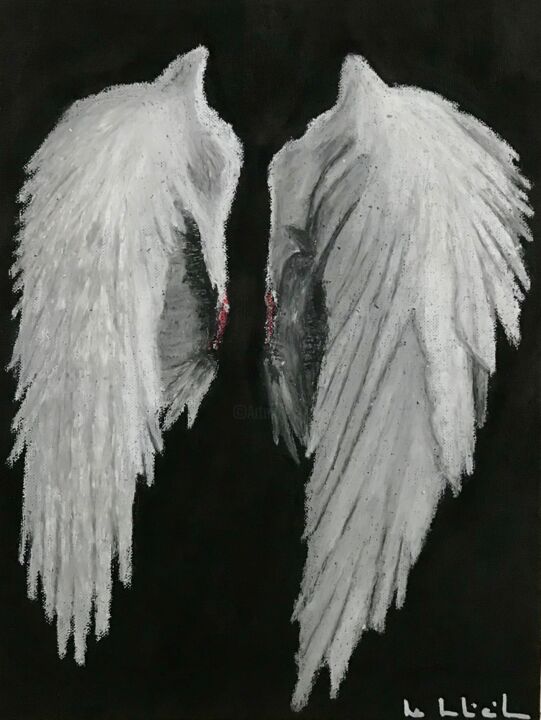 Картина под названием "La perte des ailes…" - Pascale De Iudicibus, Подлинное произведение искусства, Пастель Установлен на…