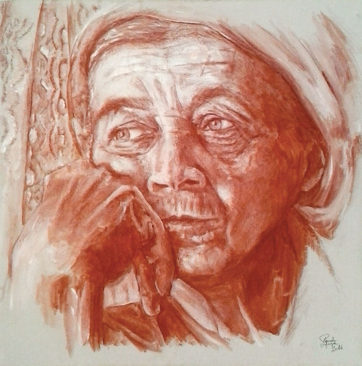 Peinture intitulée "traces-dune-vie-50x…" par Pascale Lafargue, Œuvre d'art originale,