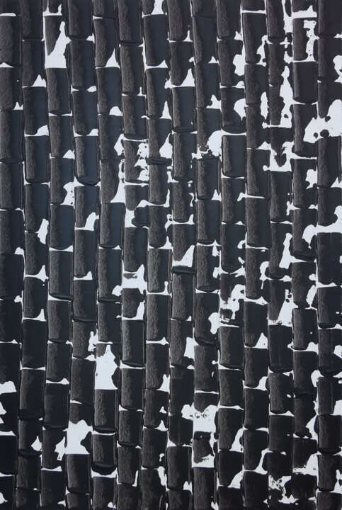 Peinture intitulée "Bricks bk" par Pascale Mougin, Œuvre d'art originale, Acrylique