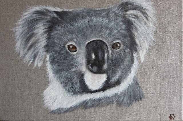 Pintura titulada "petit koala offert…" por Pascale Pfeiffer, Obra de arte original