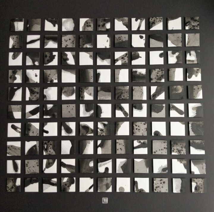 Peinture intitulée "Négatif carré" par Pascale Tabard, Œuvre d'art originale, Acrylique