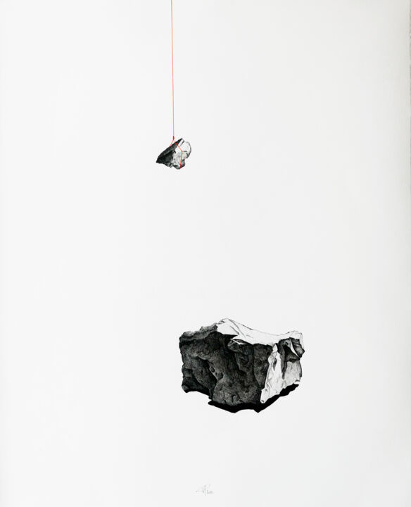 Dessin intitulée "Moisson cailloux 15" par Pascale Aurignac, Œuvre d'art originale, Encre