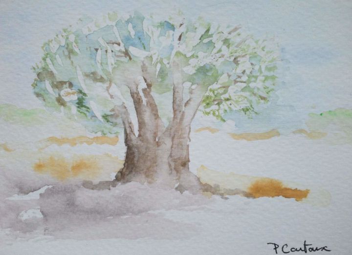 Painting titled "Carte originale l'o…" by Pascale Coutoux, Original Artwork, Watercolor