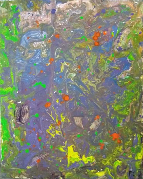 Malerei mit dem Titel "Papillonnements" von Pascale Coutoux, Original-Kunstwerk, Acryl