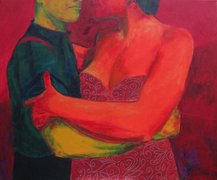 Painting titled "Premier tango" by Pascale Garnier, Original Artwork