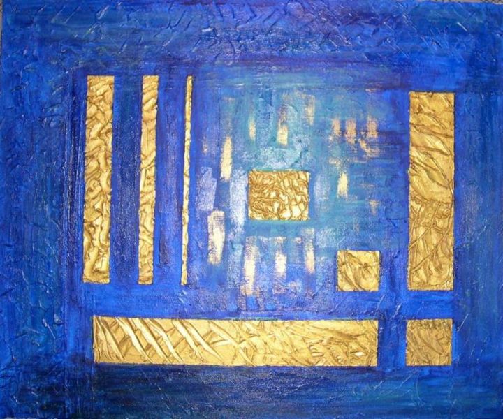 Painting titled "Jeux D'or" by Pascale Renaud, Original Artwork