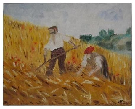 Painting titled "La récolte, a vendr…" by Pascale Sublet, Original Artwork