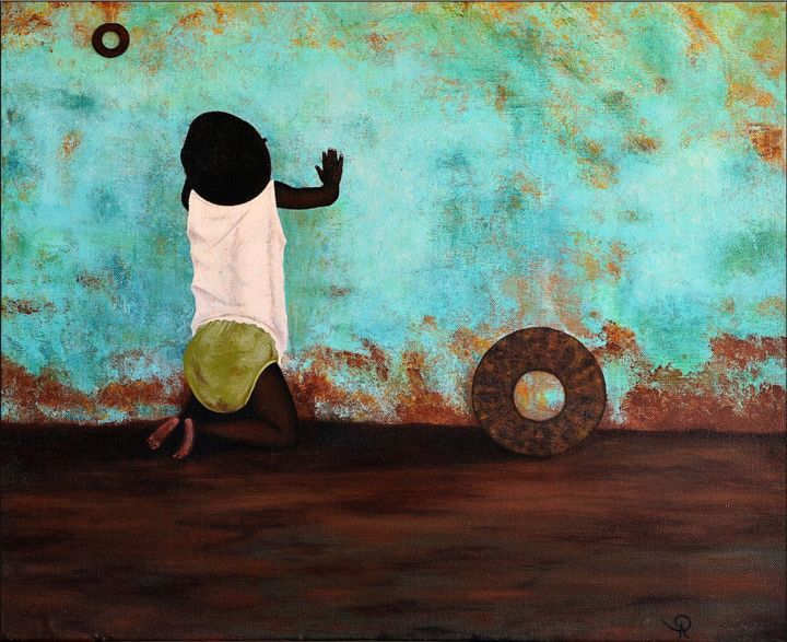 Peinture intitulée "Poésie africaine" par Pascale Renault, Œuvre d'art originale, Acrylique