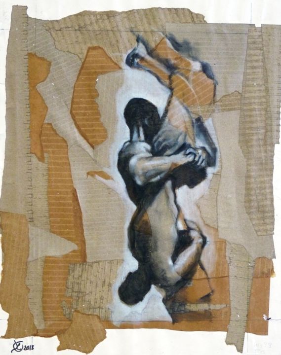 Pittura intitolato "LUTTE" da Pascal Serreau, Opera d'arte originale