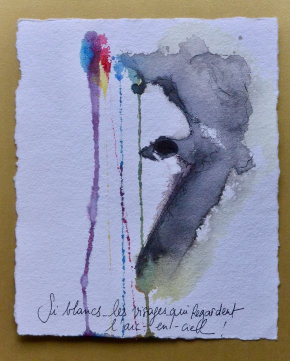 Peinture intitulée "« Si blancs les vis…" par Pascal Stutz, Œuvre d'art originale, Encre