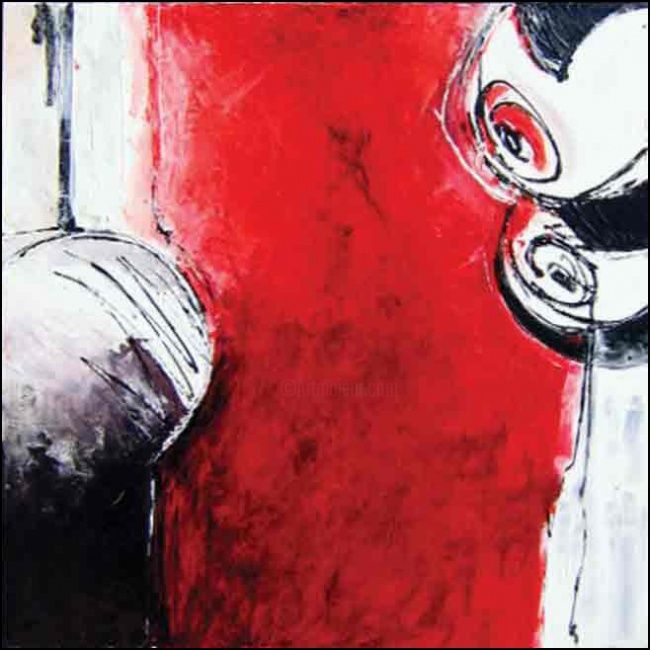 Peinture intitulée "DANS LE GLOBE" par Pascal Toublanc "Scual", Œuvre d'art originale, Huile