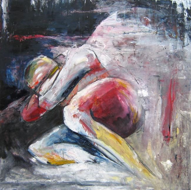 Malerei mit dem Titel "Introspective" von Pascal Toublanc "Scual", Original-Kunstwerk, Öl