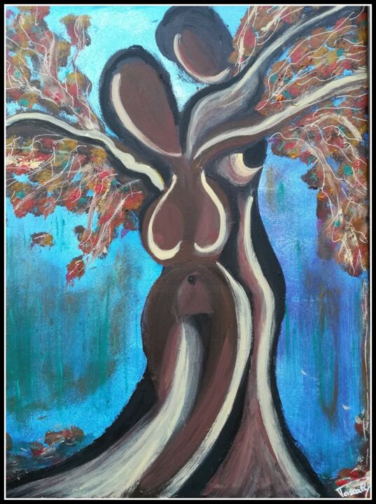 Painting titled "Couple d'Automne." by Pascaly, Original Artwork, Acrylic