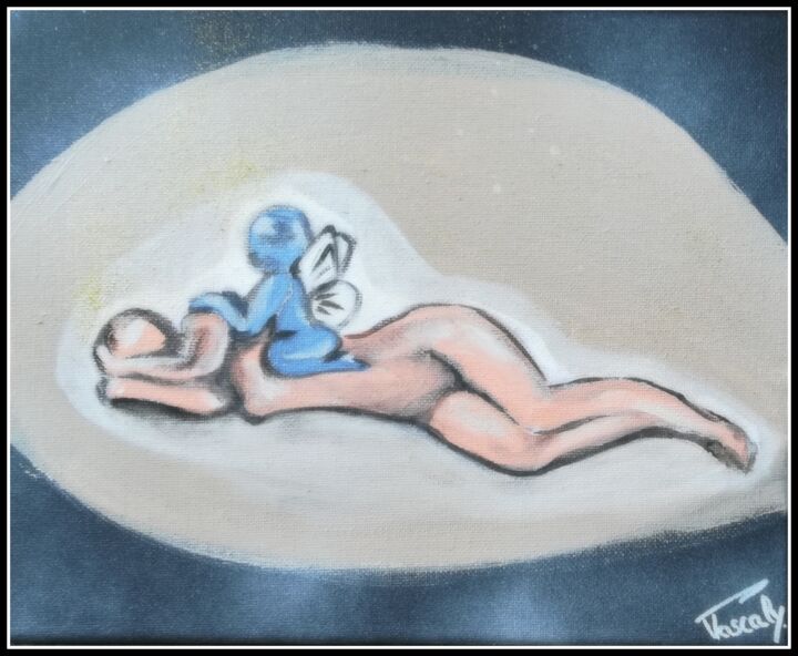 Peinture intitulée "Maman'ange" par Pascaly, Œuvre d'art originale, Acrylique