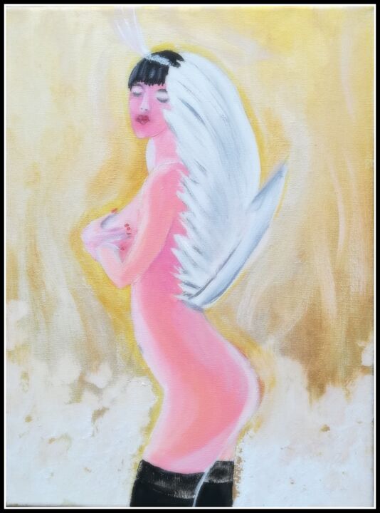 Peinture intitulée "La danseuse Plume." par Pascaly, Œuvre d'art originale, Acrylique