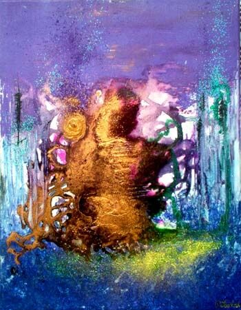 Painting titled "Méditation." by Pascaly, Original Artwork