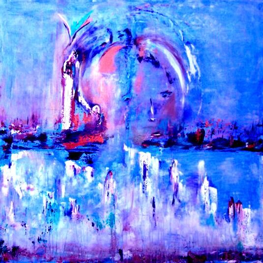 Painting titled "Petite misère bleue." by Pascaly, Original Artwork
