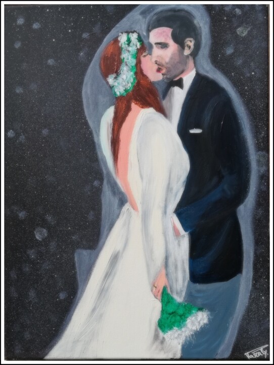 Peinture intitulée "Le baiser des marié…" par Pascaly, Œuvre d'art originale, Acrylique