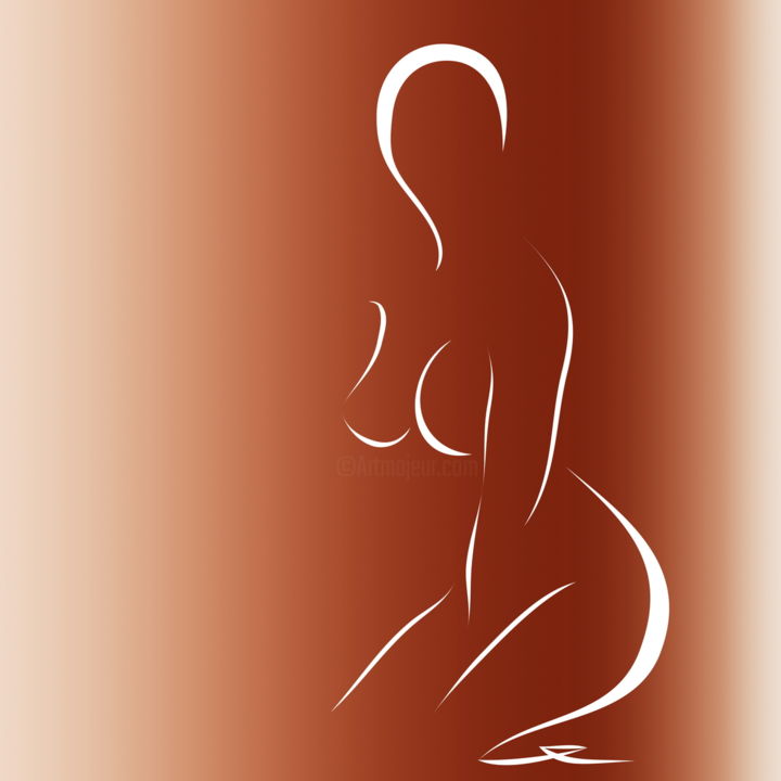 Arte digitale intitolato "Nude VI" da Gabriela Maria Pascenco, Opera d'arte originale, Pittura digitale
