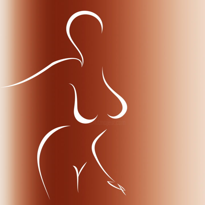 Digitale Kunst getiteld "Nude IV" door Gabriela Maria Pascenco, Origineel Kunstwerk, Digitaal Schilderwerk