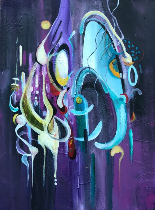 Painting titled "" Afloat "" by Mo Tuncay (Paschamo), Original Artwork, Acrylic