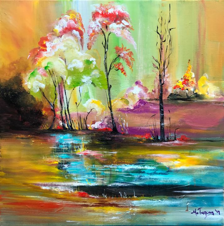 Painting titled "" Phantasia III "" by Mo Tuncay (Paschamo), Original Artwork, Acrylic