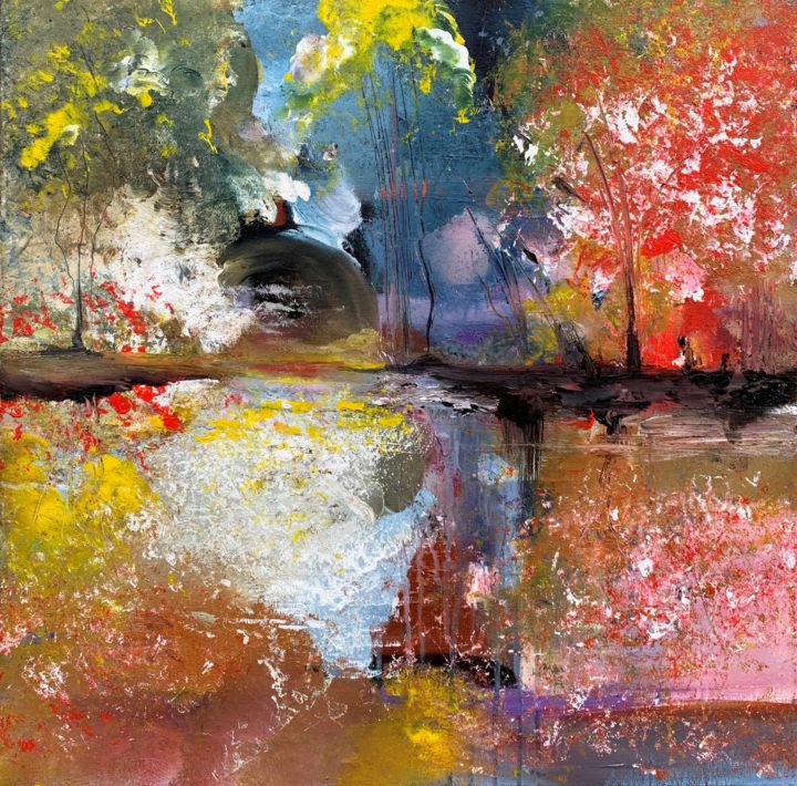 Painting titled "" Four seasons "" by Mo Tuncay (Paschamo), Original Artwork, Acrylic