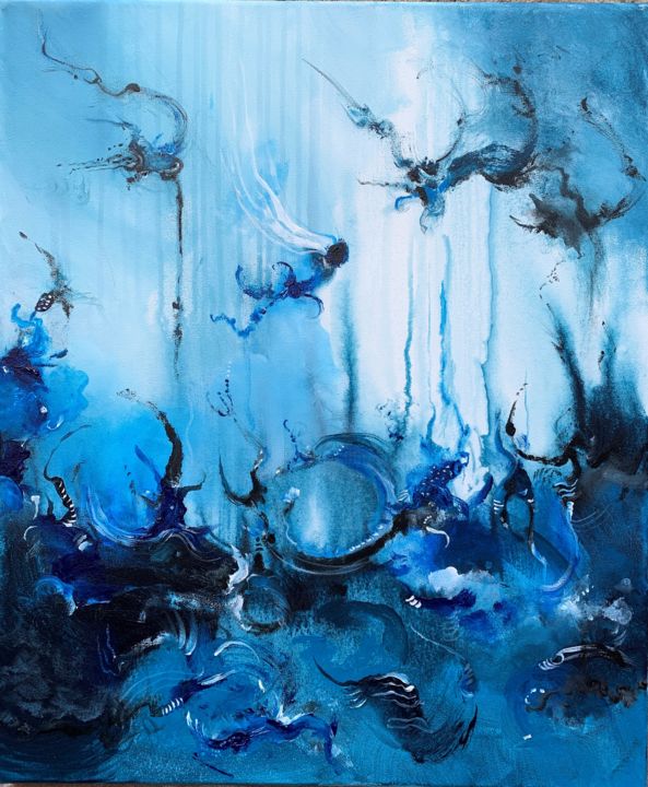 Schilderij getiteld ""Fly away "" door Mo Tuncay (Paschamo), Origineel Kunstwerk, Acryl