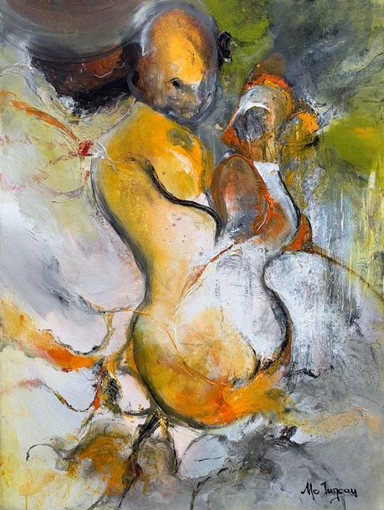 Painting titled "" Theseus - Ariadne…" by Mo Tuncay (Paschamo), Original Artwork, Acrylic