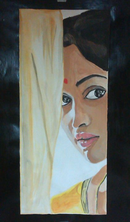 Peinture intitulée "Indilady" par Prasad Bandekar, Œuvre d'art originale