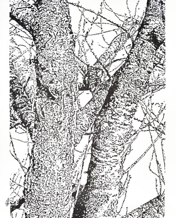 Drawing titled "Albero d' inverno 2" by Pasquale Luzzo, Original Artwork, Ink