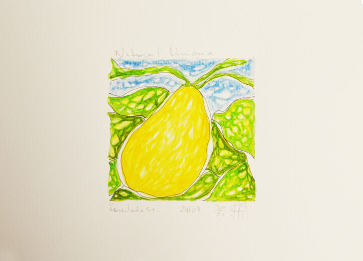 Schilderij getiteld "Serie Natura -Limon…" door Pasqualino Palmieri (PP Pascal), Origineel Kunstwerk, Aquarel