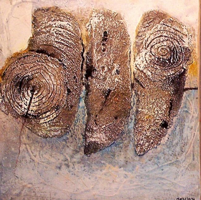 Peinture intitulée "mégalithes" par Maryse Jacq, Œuvre d'art originale