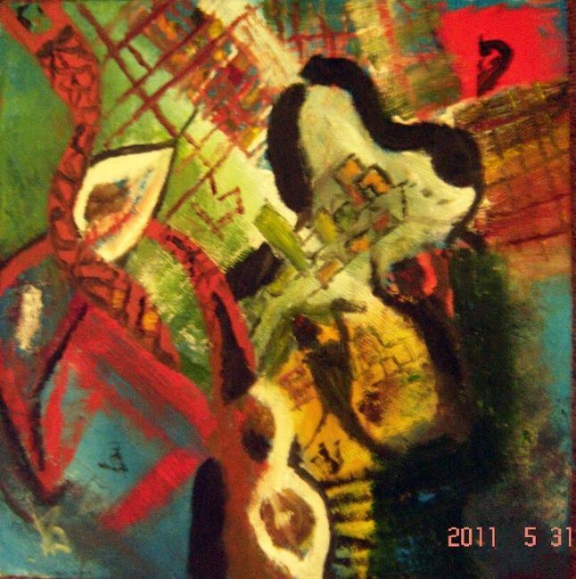Pittura intitolato "snake" da Jasmin Jumah, Opera d'arte originale