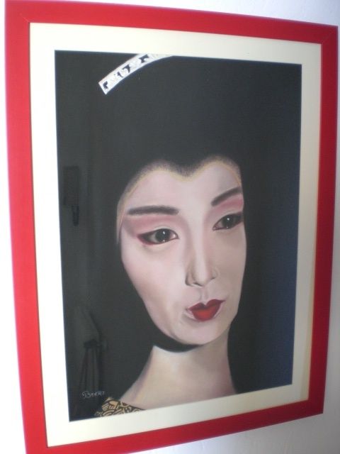 Peinture intitulée "geisha" par Aline Boero, Œuvre d'art originale