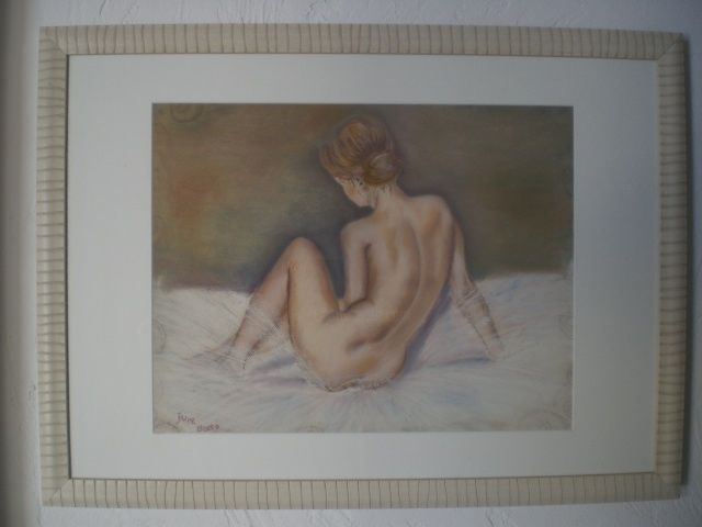 Peinture intitulée "nu  assis" par Aline Boero, Œuvre d'art originale